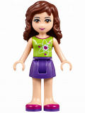 LEGO frnd137 Friends Olivia, Dark Purple Skirt, Lime Top with Heart Electron Orbitals